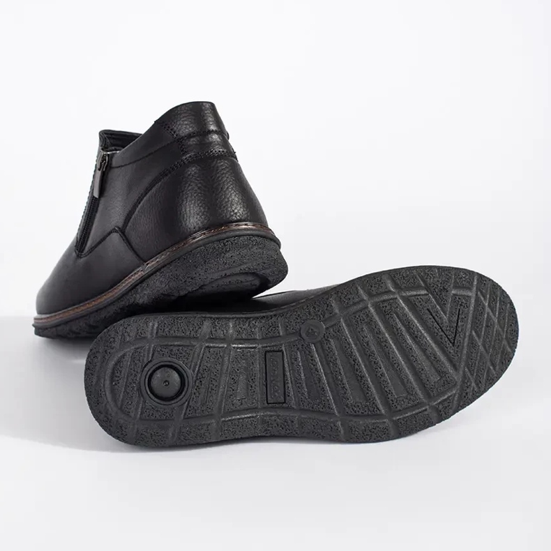 Bottes isolées d'hiver noires pour hommes 2