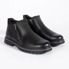 Bottes d'hiver noires pour hommes, isolées, noires 1