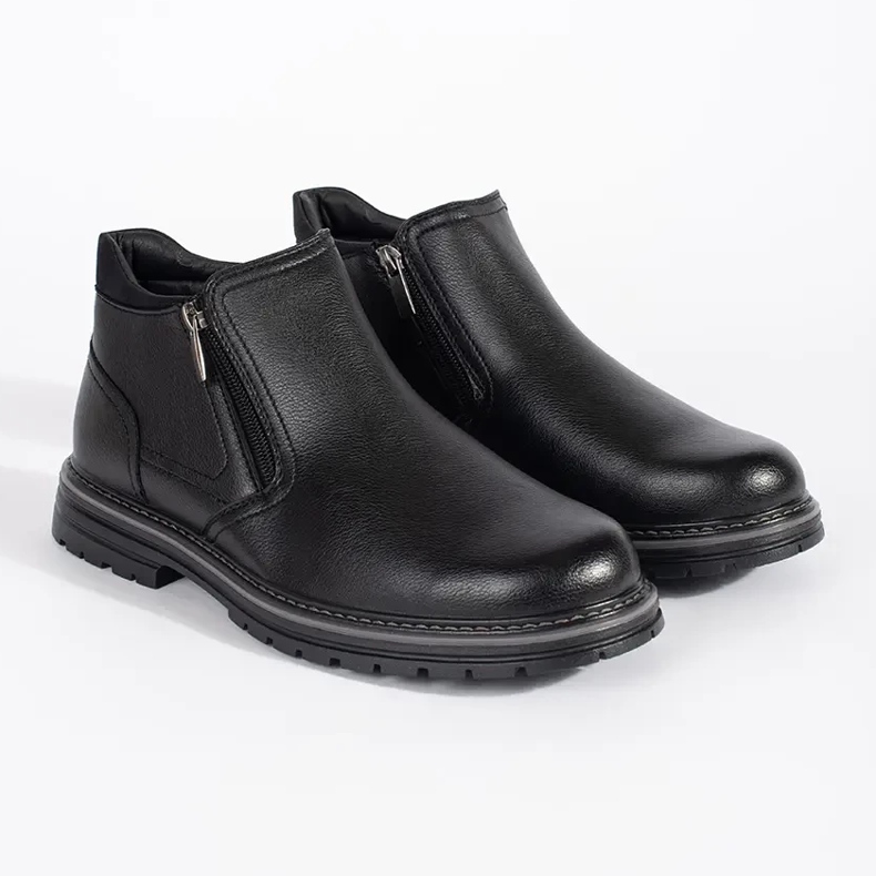 Bottes d'hiver noires pour hommes, isolées, noires le noir 1