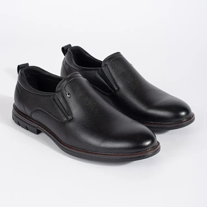 Chaussures à enfiler noires pour hommes 1