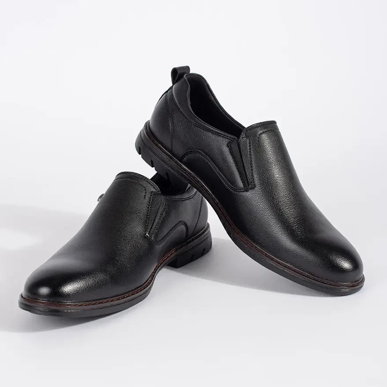 Chaussures à enfiler noires pour hommes le noir 2 Chaussures à enfiler noires pour hommes le noir 2