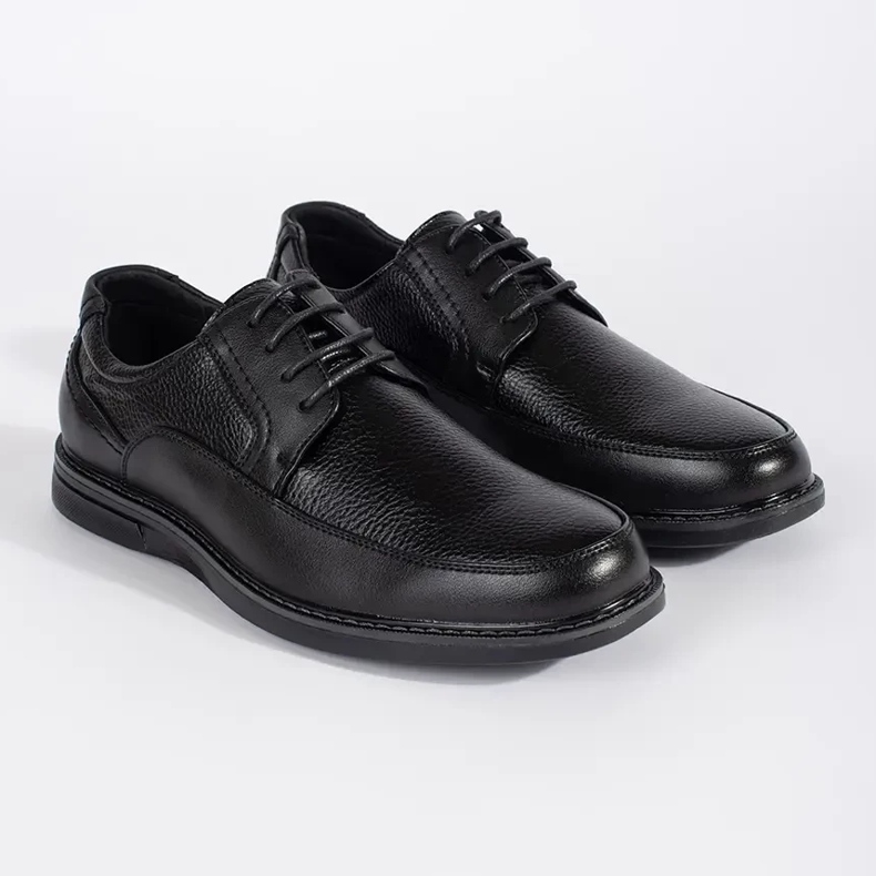 Chaussures à lacets noires pour hommes le noir 2