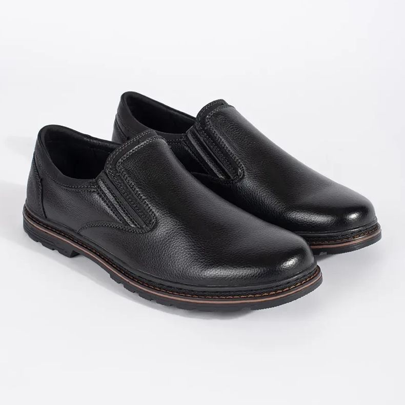 Chaussures à enfiler noires pour hommes 2