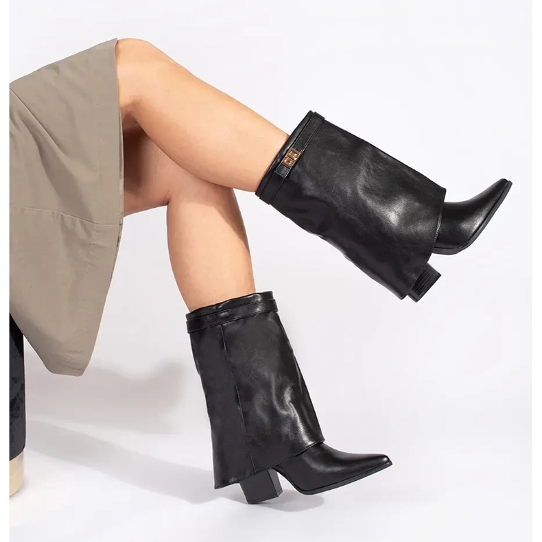 Bottines à talons hauts pour femmes élégantes noires le noir 2