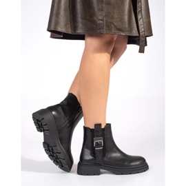 Bottines Chelsea femme noires à boucle le noir 1