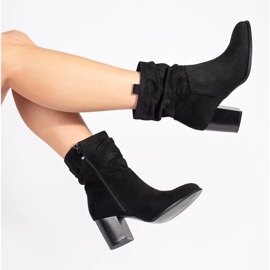 Bottines femme en daim noir sur le poteau le noir 4
