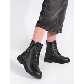 Boots noires à lacets fille 1