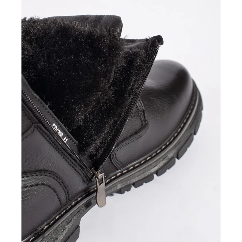 Bottines isolées à lacets homme noires 1