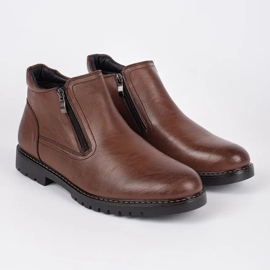 Bottes isolées d'hiver marron pour hommes brun 1