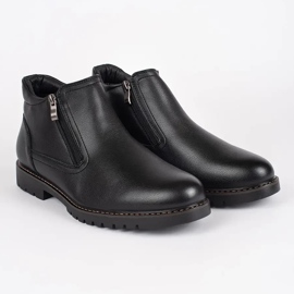 Bottes isolées d'hiver noires pour hommes 1