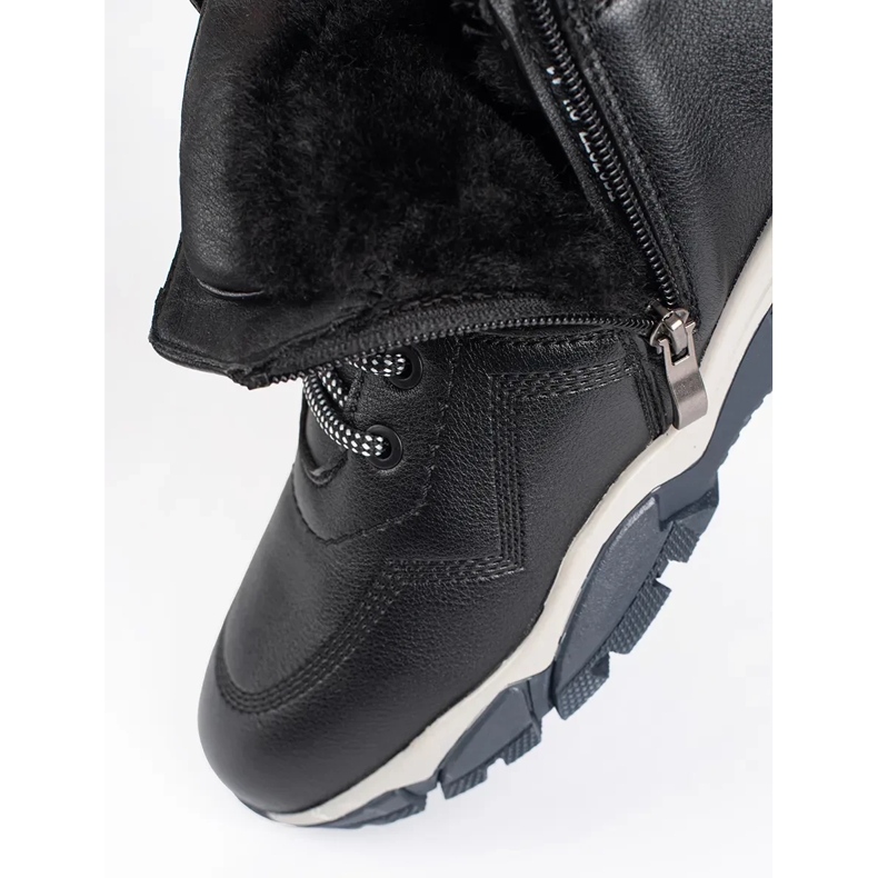 Bottines isolées à lacets homme noires 1