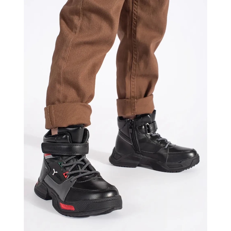 Bottines isolées noires pour garçon le noir 1