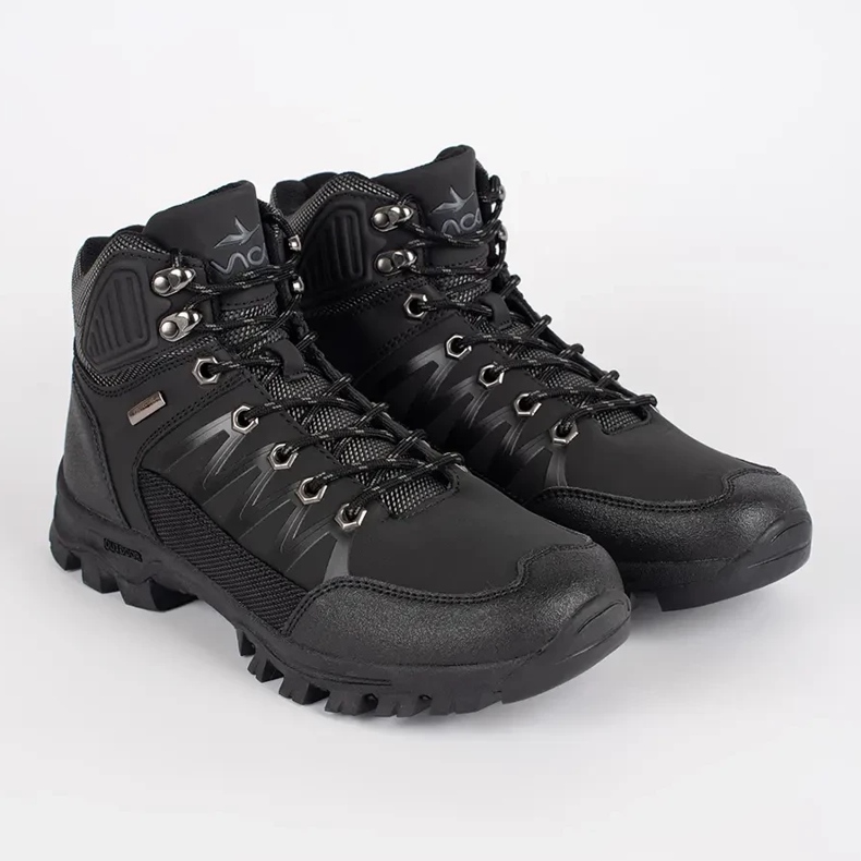 Vico Chaussures de trekking noires à lacets pour hommes 1