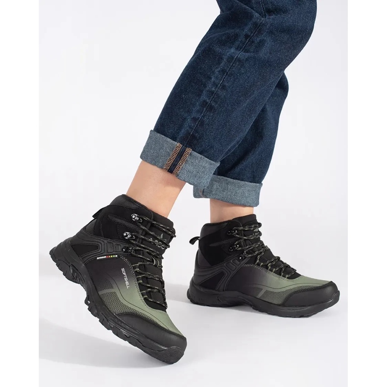 Vico Chaussures de trekking noires et vertes 1