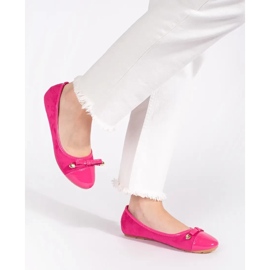 Ballerines plates femme roses à bout verni 1