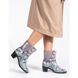 Bottes en caoutchouc avec gouttes et talons hauts multicolore 2