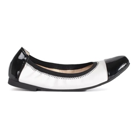 Goodin Ballerines élastiques noires et blanches avec élastique 1