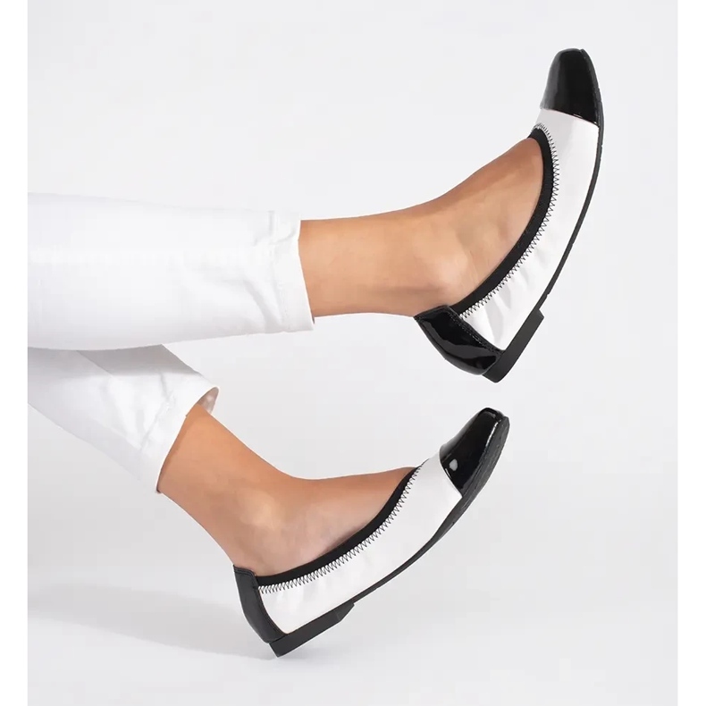 Goodin Ballerines élastiques noires et blanches avec élastique 2