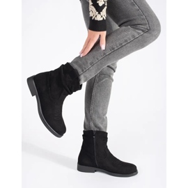 Shelvt Santiags femme en daim noir le noir 2