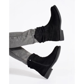 Shelvt Santiags femme en daim noir le noir 3