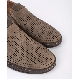 Mocassins homme ajourés beiges 1