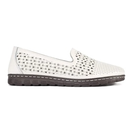 Goodin Chaussures de ballerines en cuir blanc confortable Openwork confortable 1