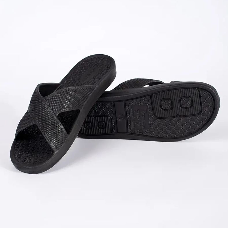 Shelvt Tongs de piscine noires pour hommes 1
