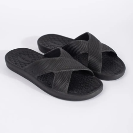 Shelvt Tongs de piscine noires pour hommes 2