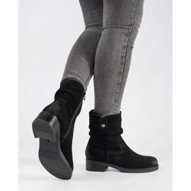 Bottines noires avec tige en cuir à volants par Sergio Leone le noir 1