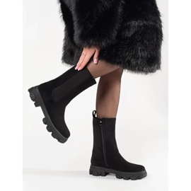 Bottes de chèse en daim noir le noir 2