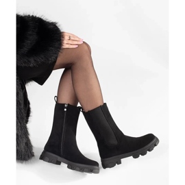 Bottes de chèse en daim noir le noir 3