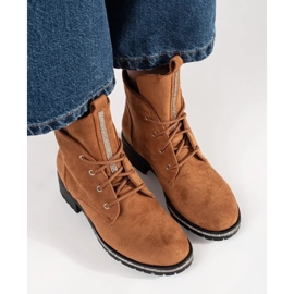 Bottes à lacets brun clair 3