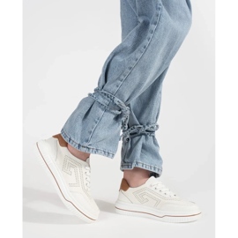 Goodin Baskets en cuir de poinçonnage blanc 1