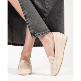 Goodin Chaussures de femmes beige avec un coin caché 2