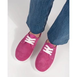 Goodin Baskets ouvertes roses en cuir naturel 1 Goodin Baskets ouvertes roses en cuir naturel 1