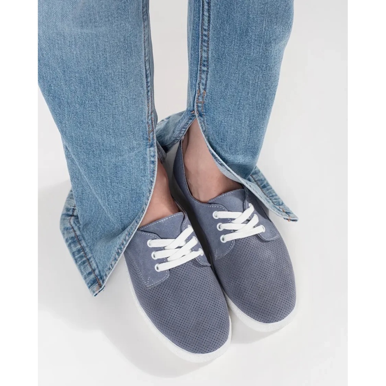 Goodin Baskets en cuir naturel en cuir naturel bleu 1