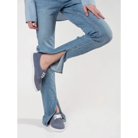 Goodin Baskets en cuir naturel en cuir naturel bleu 2