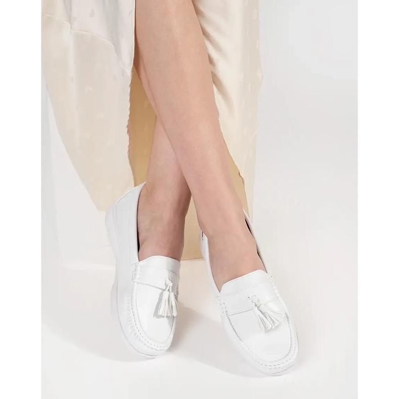 Goodin Muisseaux blancs avec franges sur un coin bas 1