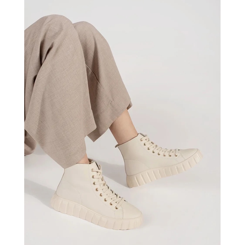 Goodin High Light -Beige Sneakers pour femmes sur la plate-forme 1