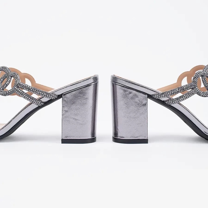 Silver High talons Sergio Leone avec des zircons argent 1