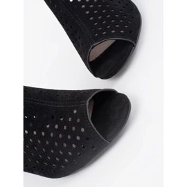 Goodin Black OpenWork Sanges Sandales à talons hauts le noir 5