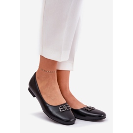 Vinceza Ballerines féminines élégantes avec décoration de Vincez 62206 Black noir 1