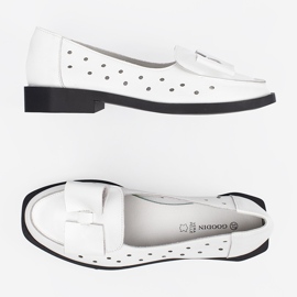 Goodin Chaussures de femmes blanches avec des trous et un arc 1