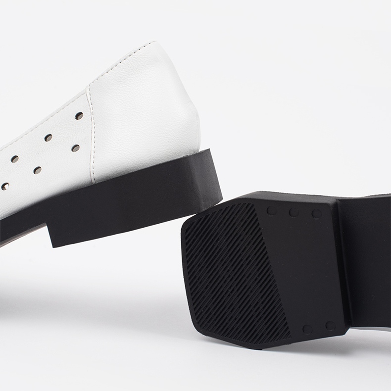 Goodin Chaussures de femmes blanches avec des trous et un arc 2