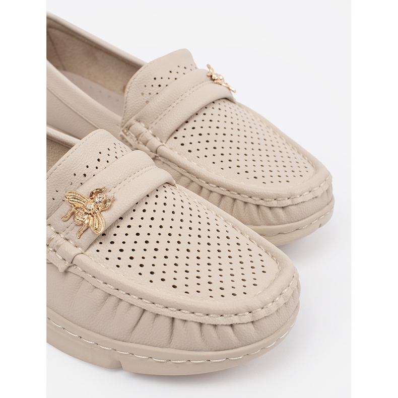 Goodin Mocassins légers ouverts beige avec une épingle 2 Goodin Mocassins légers ouverts beige avec une épingle 2