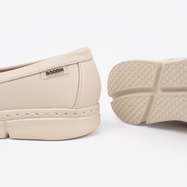 Goodin Mocassins légers ouverts beige avec une épingle 1 Goodin Mocassins légers ouverts beige avec une épingle 1
