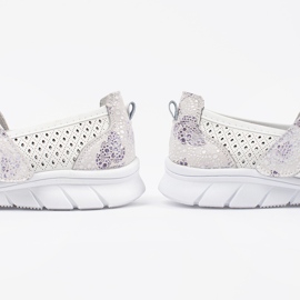 Goodin Ballerines de sport en cuir blanc ouvert 1