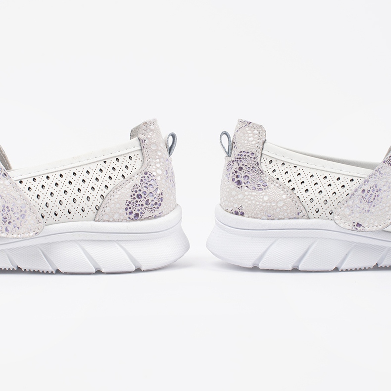 Goodin Ballerines de sport en cuir blanc ouvert blanche 1 Goodin Ballerines de sport en cuir blanc ouvert blanche 1