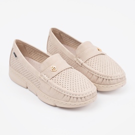 Goodin LIGNES DE LAGE-BEIGE OpenWork avec un élément doré 3