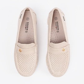 Goodin LIGNES DE LAGE-BEIGE OpenWork avec un élément doré 4